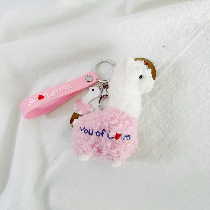 

12cm Cartoon Animal Plush Alpaca Penguin Pendant New Cute Alpaca Doll School Bag Accessories Keychain Christmas Gift