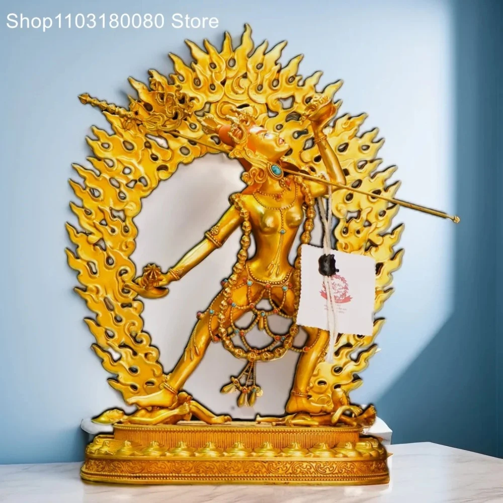 23cm Copper gilding Kaque Buddha Mother Naluo Dakini statue Tibet  Naro Kachod Vajrayogini sculpture