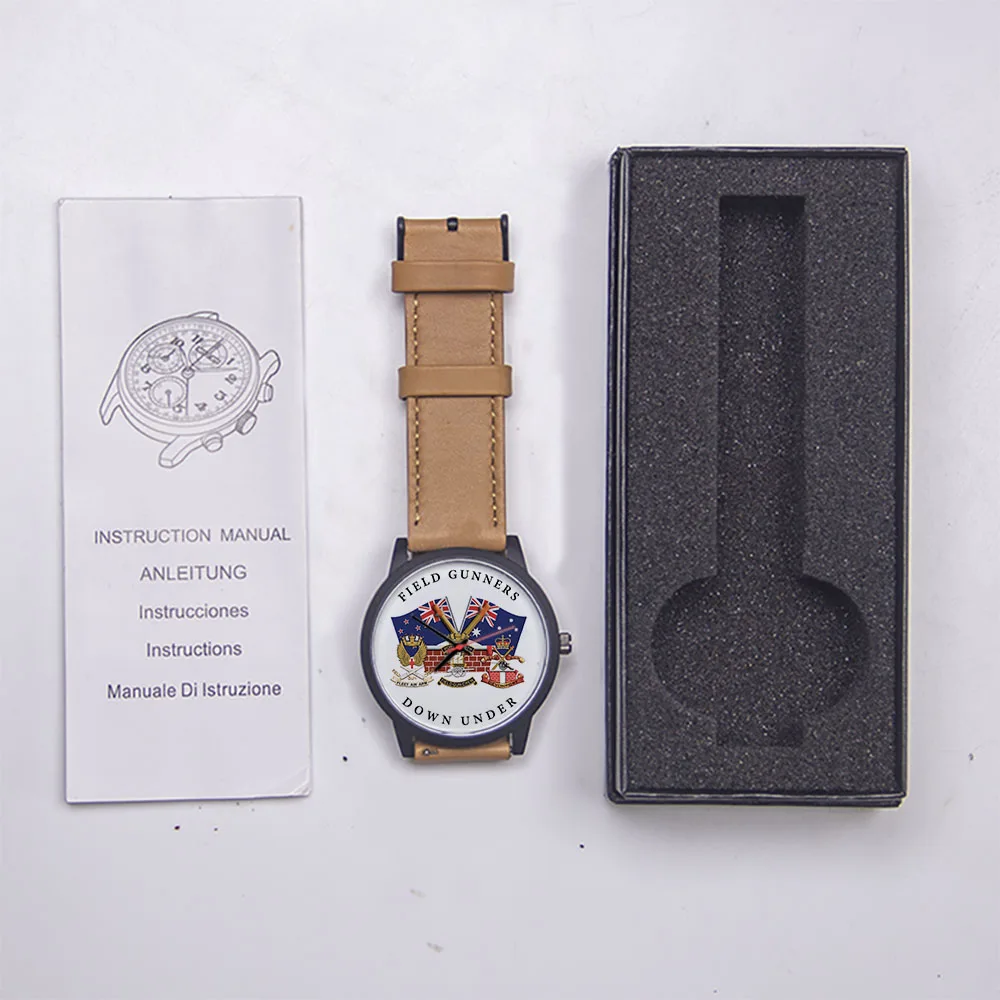 Orologio unisex Union Jack con design Gunners archiviato da 45/38 mm, cinturino in acciaio inossidabile con souvenir regalo in oro rosa nero argento