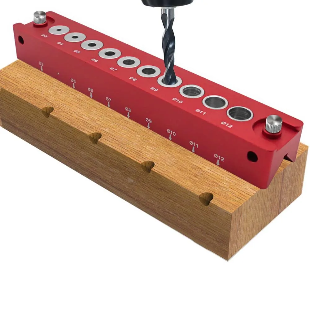 1pc 6/9 Holes Woodworking Hole-positioning Locator Drilling Guide Locator 45-degree Angle Round Wood Drilling Locator
