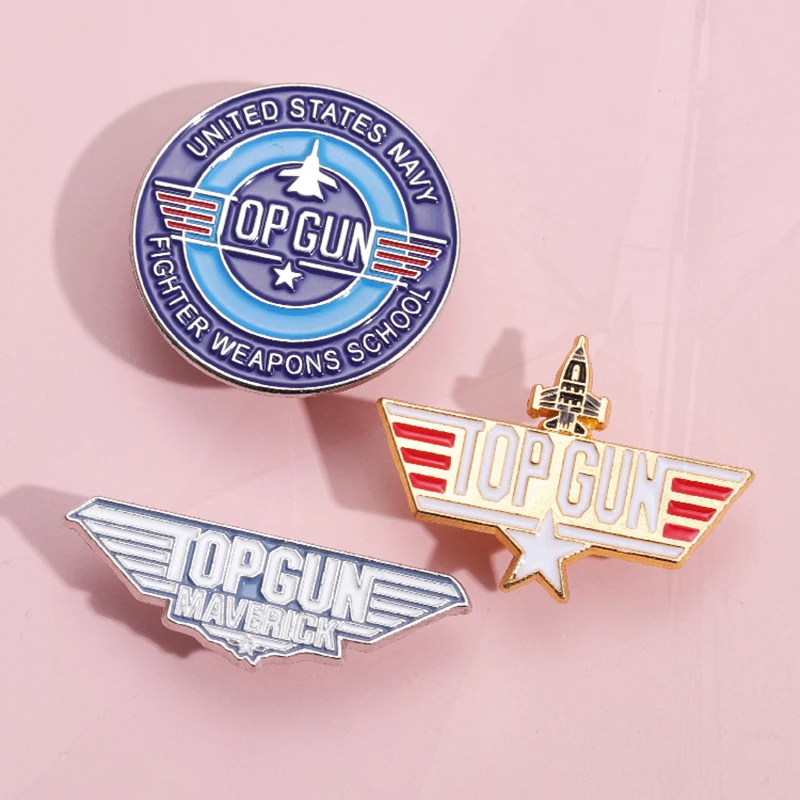 Pin Creative Top Gun Model Emalia Broszka Punk Biżuteria Dla Chłopców Plecak Akcesoria Prezenty Kreskówka Okrągły Medal Metalowa Odznaka