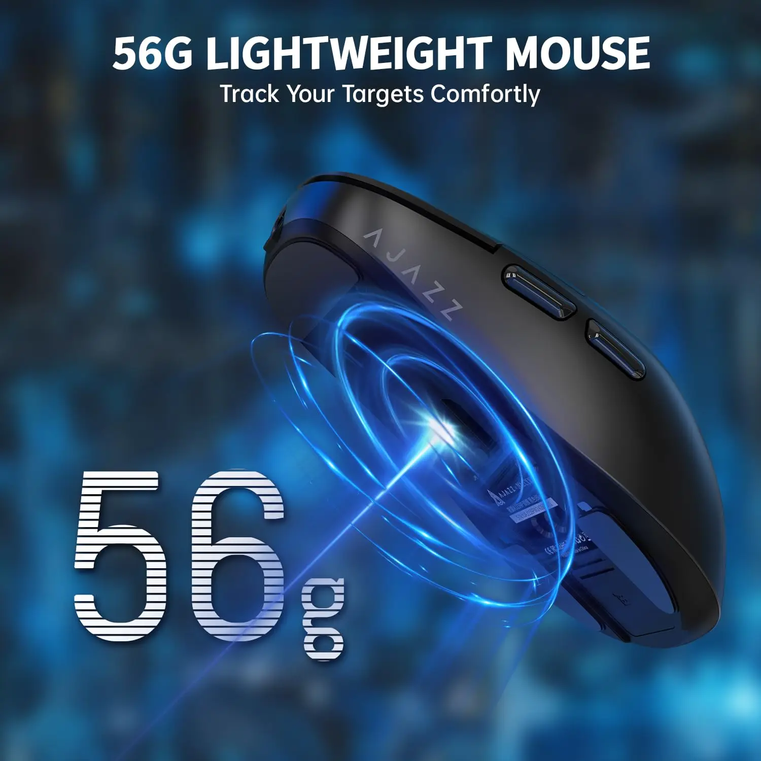 Imagem -04 - Ajazz-mouse para Jogos Leve com Doca de Carregamento Magnético Modo Duplo Mouse para Escritório Sensor Paw3395 até 26kdpi 2.4g Usb-c 56g Aj159p