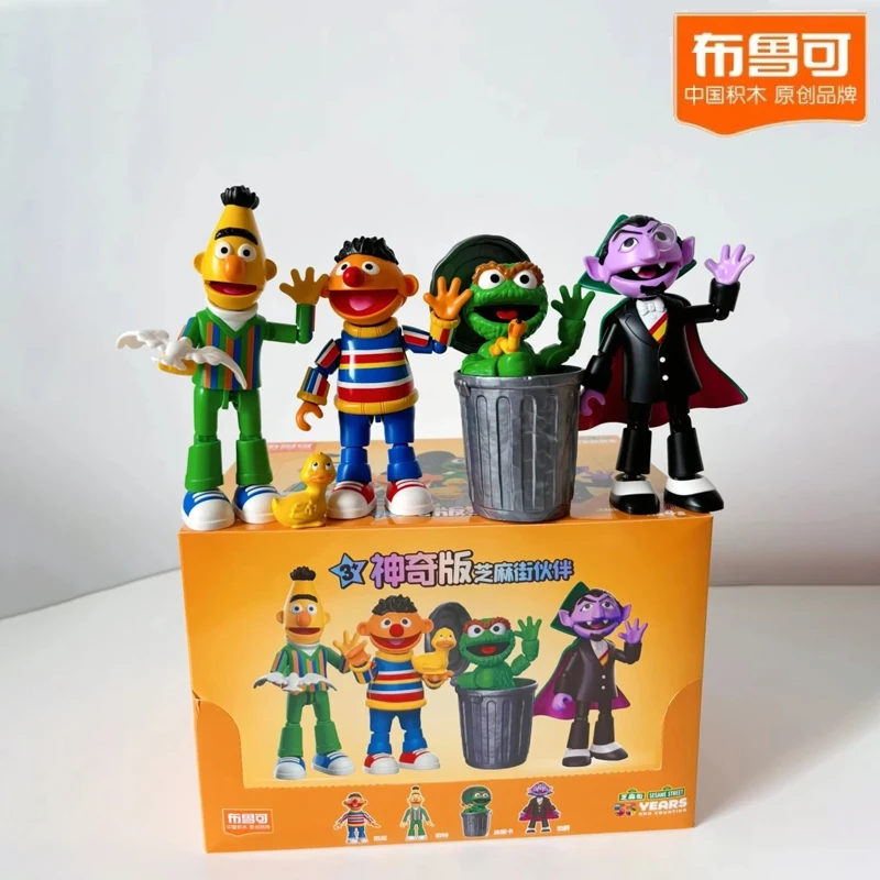

New Blokees Sesame Street Action Figure Elmo Cookie Monster Big Bird Abby Anime Model Doll Kids Toys Gifts