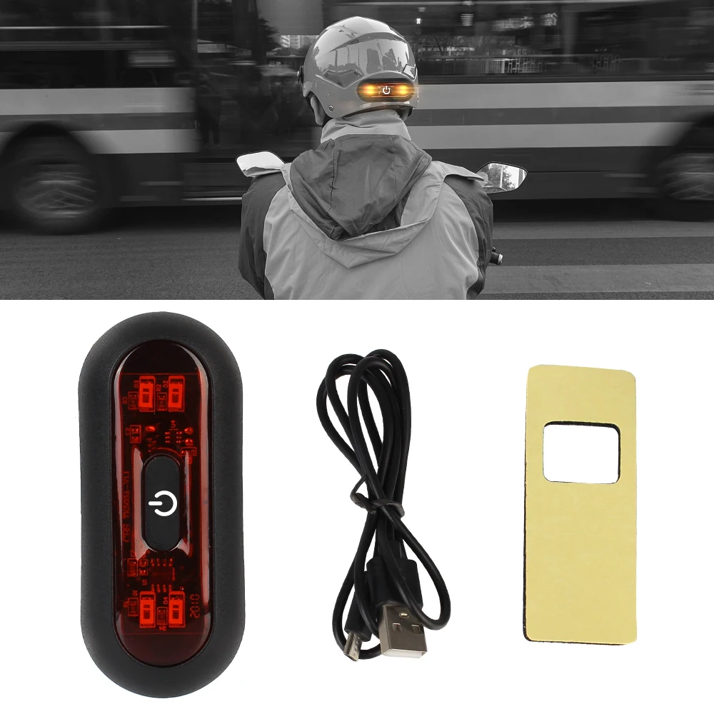 Signal Light Waterproof Motorbike Safety Helmet Rechargeable Motorcycle Helmet LED Light Blinker Cycling Warning Lights