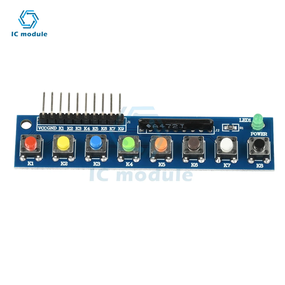 8 Independent Key Button Touch Button Module with LED Indicator Keyboard Module Keypad Module for Arduino/ARM for Raspberry Pi