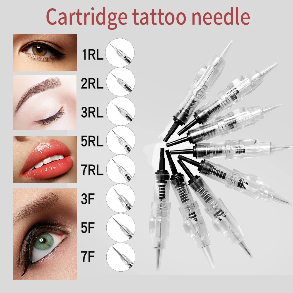 Value Pack Disposable Sterile Cartridge Tattoo Needles For Permanent Makeup Pen Eyebrow Lips 1RL/2RL/3RL/5RL/7RL/3FP/5FP/7FP