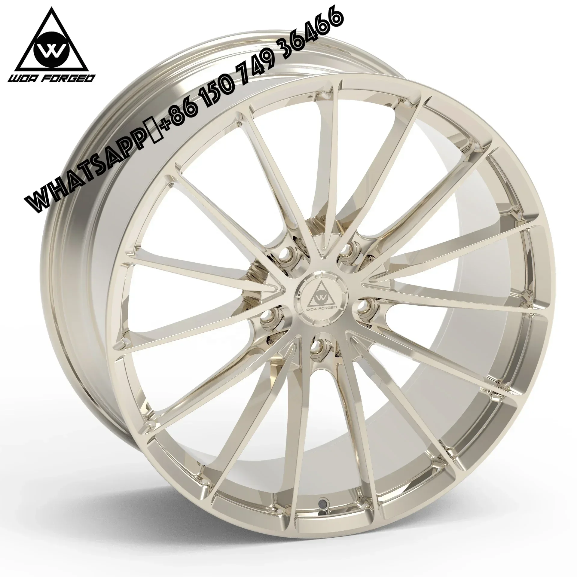 

6061-T6 Alloy Wheels Custom Rim Multi Spoke Forged Wheel P103 Sport Rim 17 18 19 20 21 22 Inch Polished Frozen Gold Alum