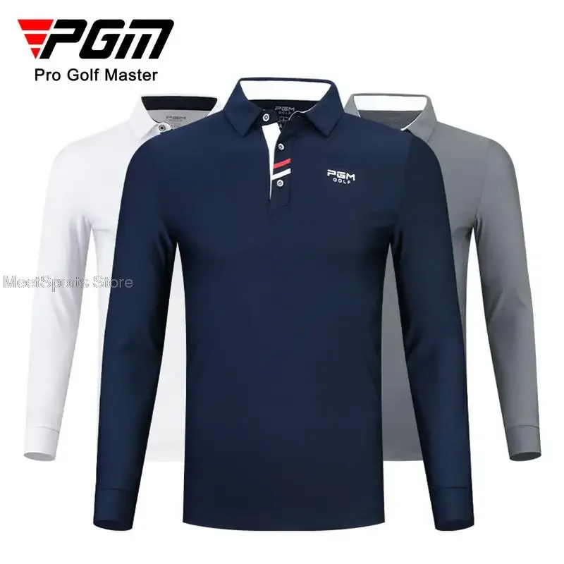 2021 Golf Shirts Men Long Sleeve Polo Shirts Autumn Warm Golf Apparel Outdoor Turn Down Collar Tops Sport Fitness Tennis Jerseys