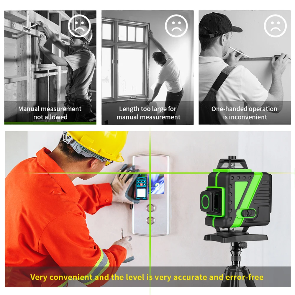 HILDA 3D/4D 12/16 Lines Laser Level Level Self-Leveling 360 Horizontal And Vertical Cross Super Powerful Green Laser Level