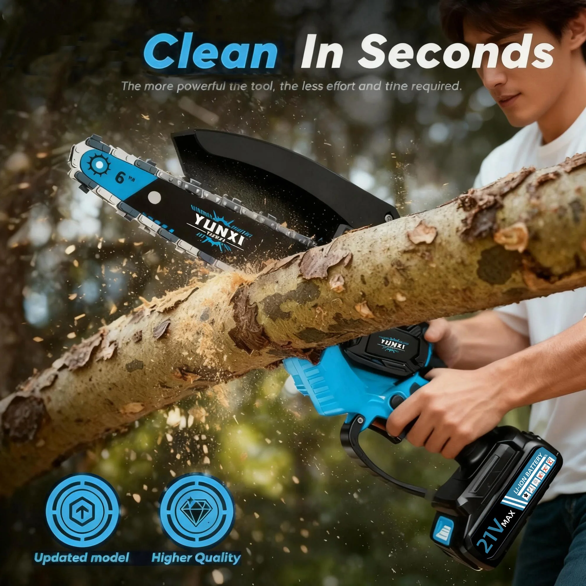 

Chain Tensioning Auto Oiler With Battery Charger Versatile Mini Portable Hand Saw Tree