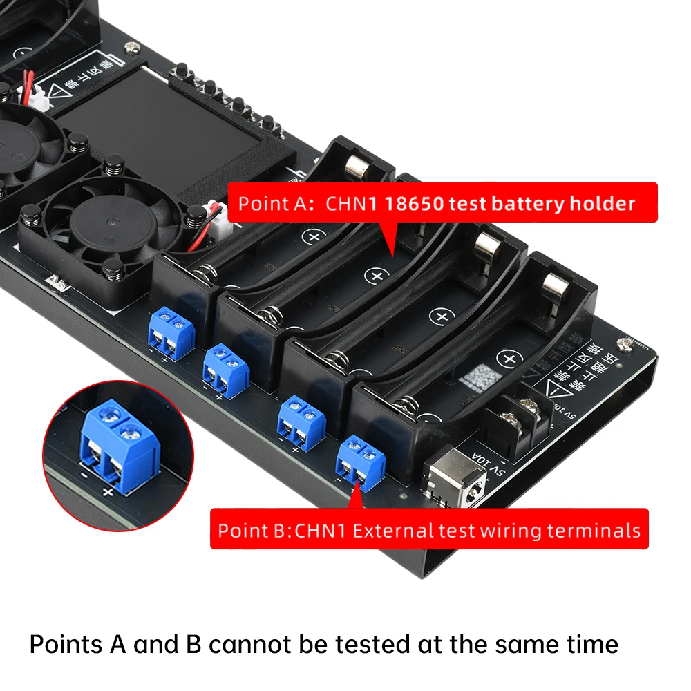 8 Channels 18650 Lithium Battery Tester DC Port 2.4-inch Color Screen Digital Battery Power Detector Module DC5V 10A Tester