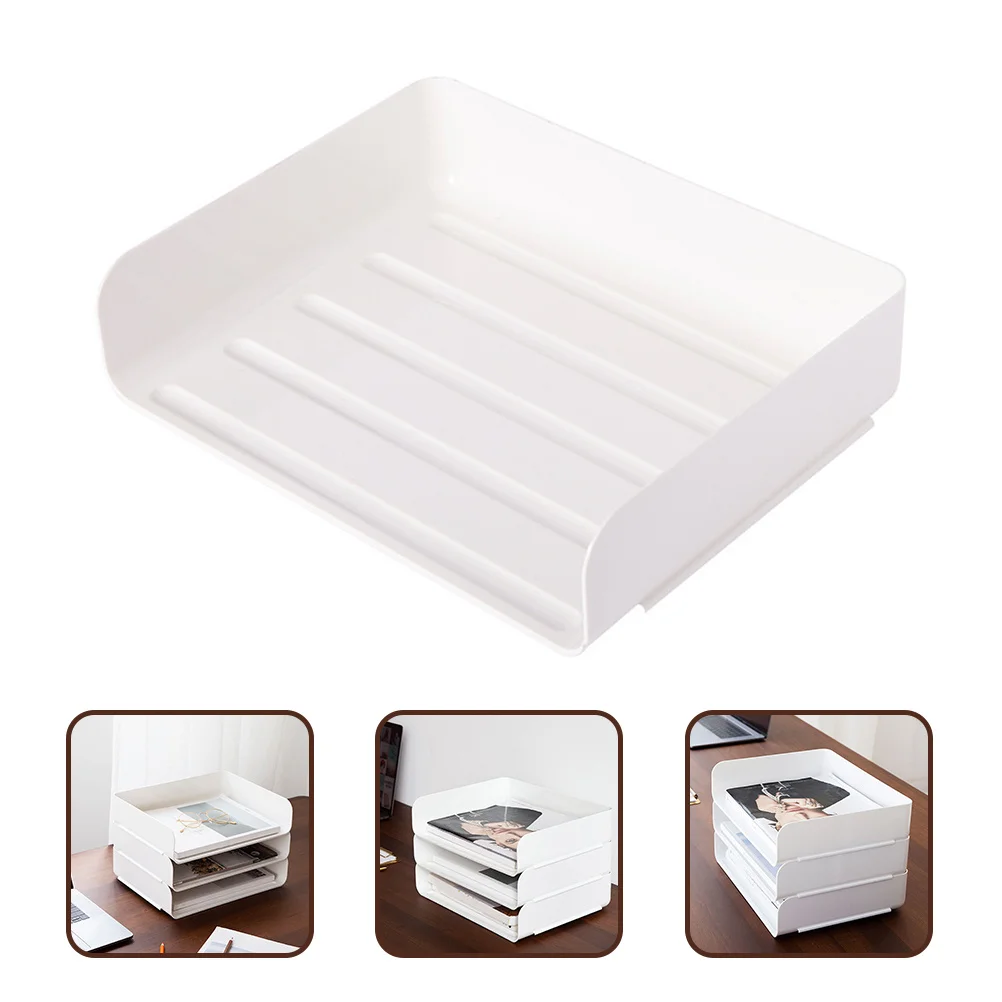 منظم ملفات سطح المكتب، صواني مستندات قابلة للتكديس لملحقات مكتب المكتب، حامل الورق، صندوق تخزين، مقصورات الرف