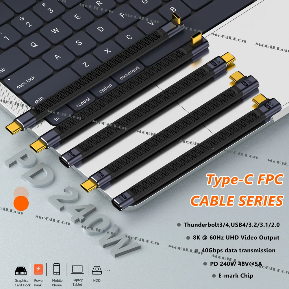 

PD240W кабель для быстрой зарядки с Type-C на Type C для Huawei Xiaomi Thunderbolt 3 5A, зарядный Дата-кабель для Samsung S21 S20, провод