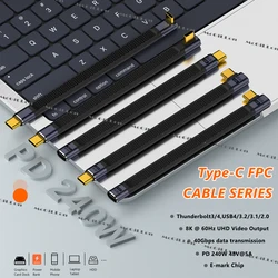 PD240W Fast Charging Type-C To Type C Cable For Huawei Xiaomi Thunderbolt 3 5A Elbow Charger Data Cable For Samsung S21 S20 Wire