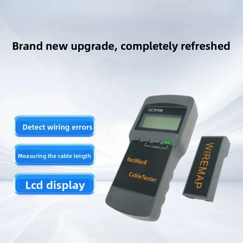 

SC8108 Portable LCD Network Tester Meter&LAN Phone Cable Tester Meter with LCD Display CAT5 RJ45