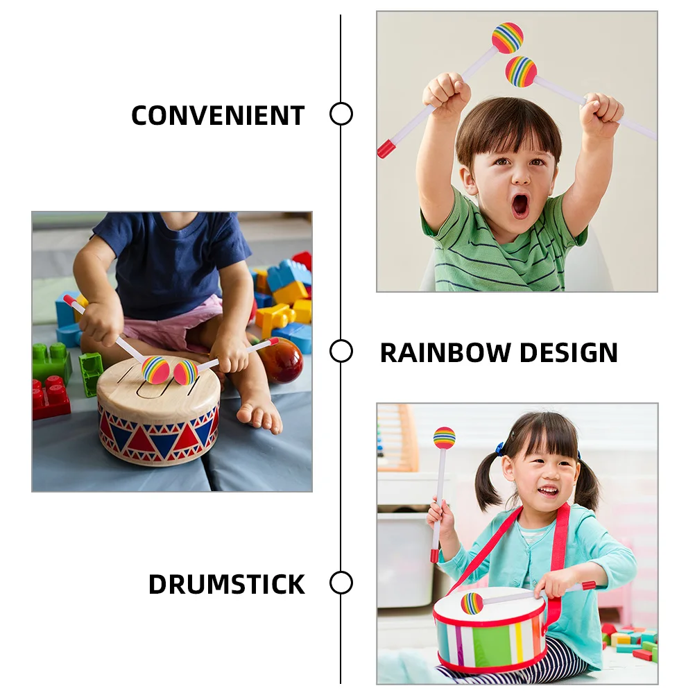 

10 Pcs Drum Stick Percussion Instrument Lollipop Drumsticks for Kids Cool Musical Instruments Accessories