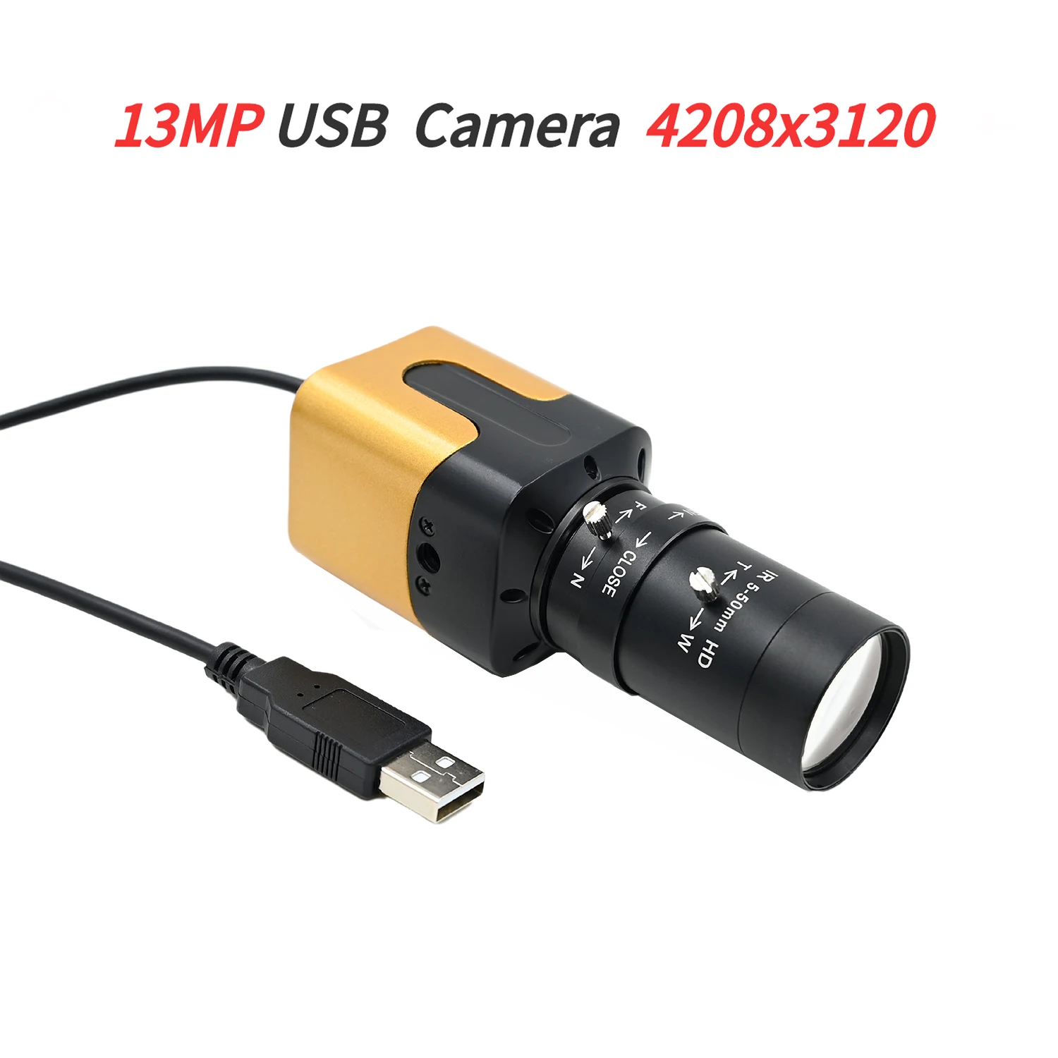 

Ultra HD 13MP USB Camera IMX258 4208x3120 10fps,Webcam With 5-50mm 2.8-12mm Varifocal CS Lens,Plug And Play For Image Scan