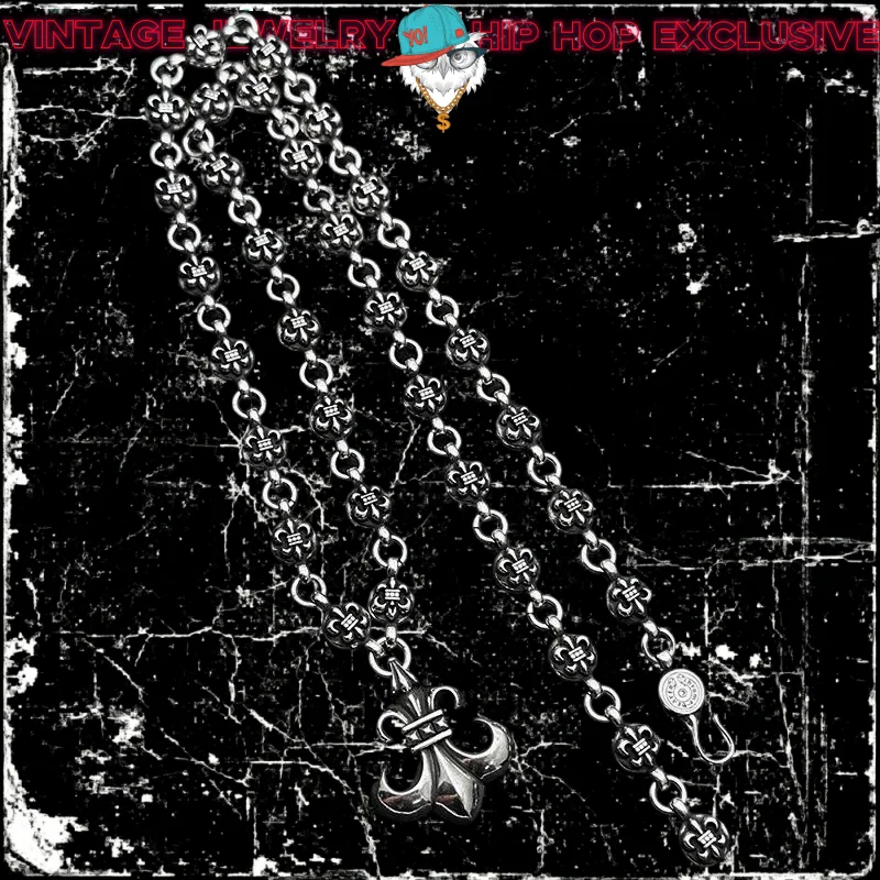 

925 Sterling Silver Military Flower Necklace for Men and Women, Sweater Chain with A High-end Feel
