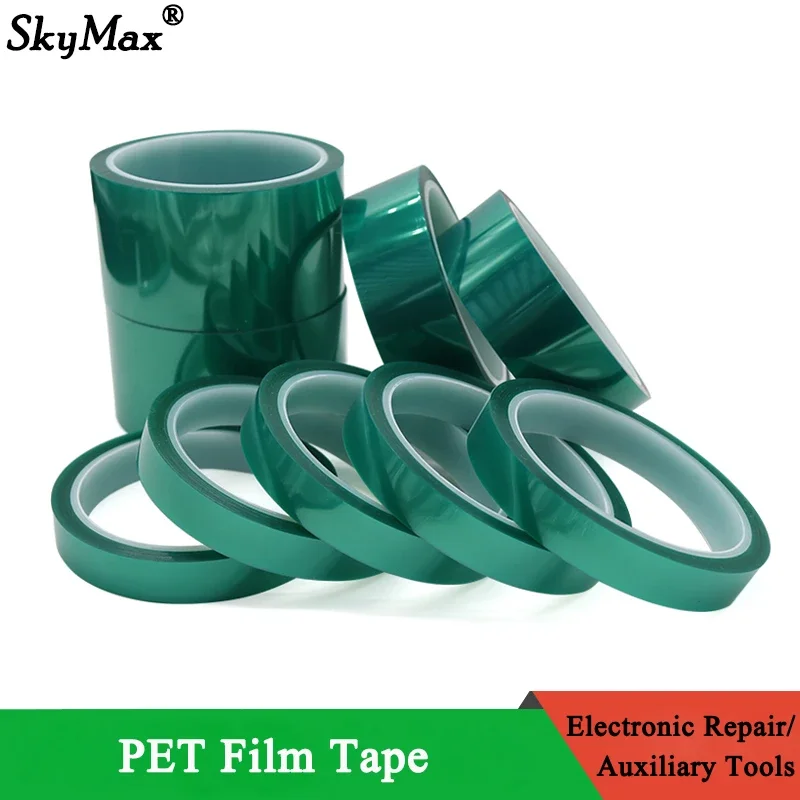

13/5pcs PET Film Tape 3mm ~ 100mm Green High Temperature Heat Resistant PCB Solder SMT Plating Shield Insulation Protection