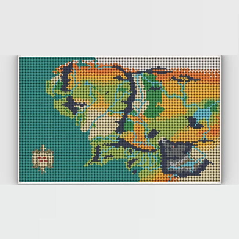 Magic Rings Model Moc Building Bricks Map of Middle Earth Model Technology Street View Block Toy DIY Assembly Christmas Gift