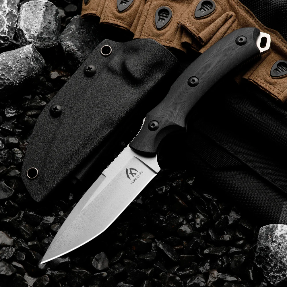 High quality D2 steel outdoor knife fixed blade wilderness survival knife men's gift rescue knife hiking hunting knife