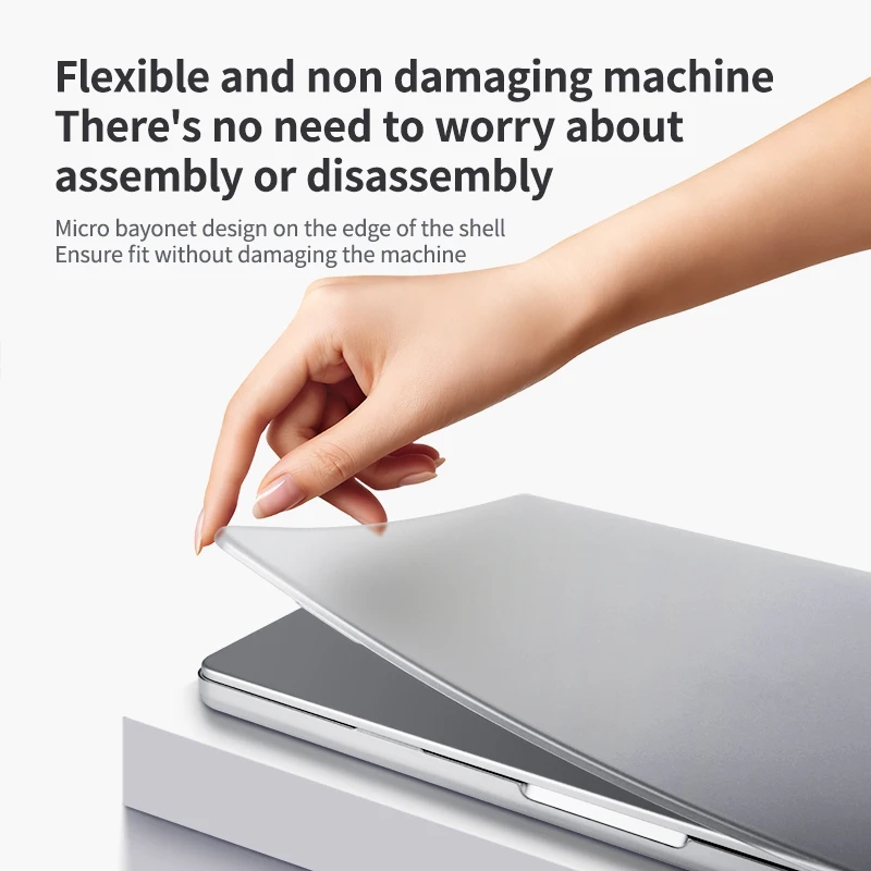 حافظة كمبيوتر محمول لجهاز MacBook Pro 14/16 M5 2025 حافظة شفافة لجهاز MacBook Air 13.6/15 A3240 Shell لجهاز MacBook Pro 16 M4 M3