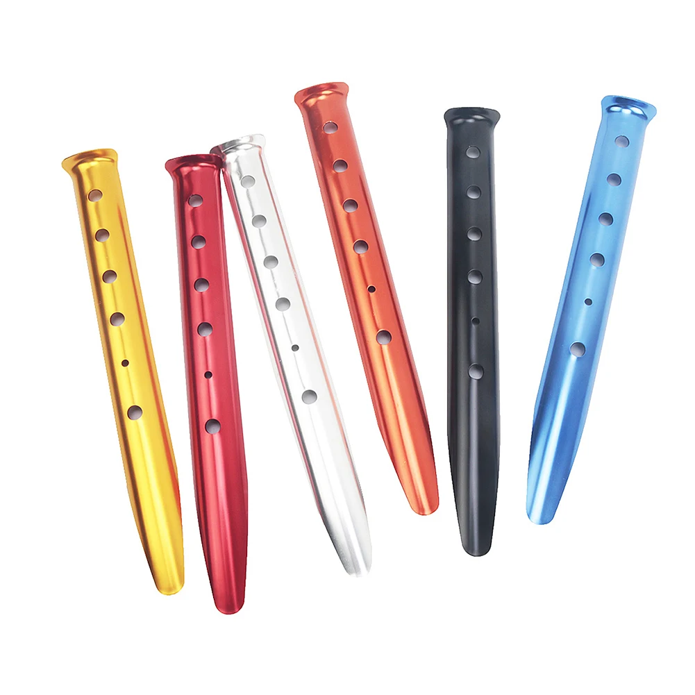 

31*3.7cm Snow Tent Stakes Widened Curved Width Curved Top Design Drawstring Securing Easy Portability 6 Holes For Adjustment