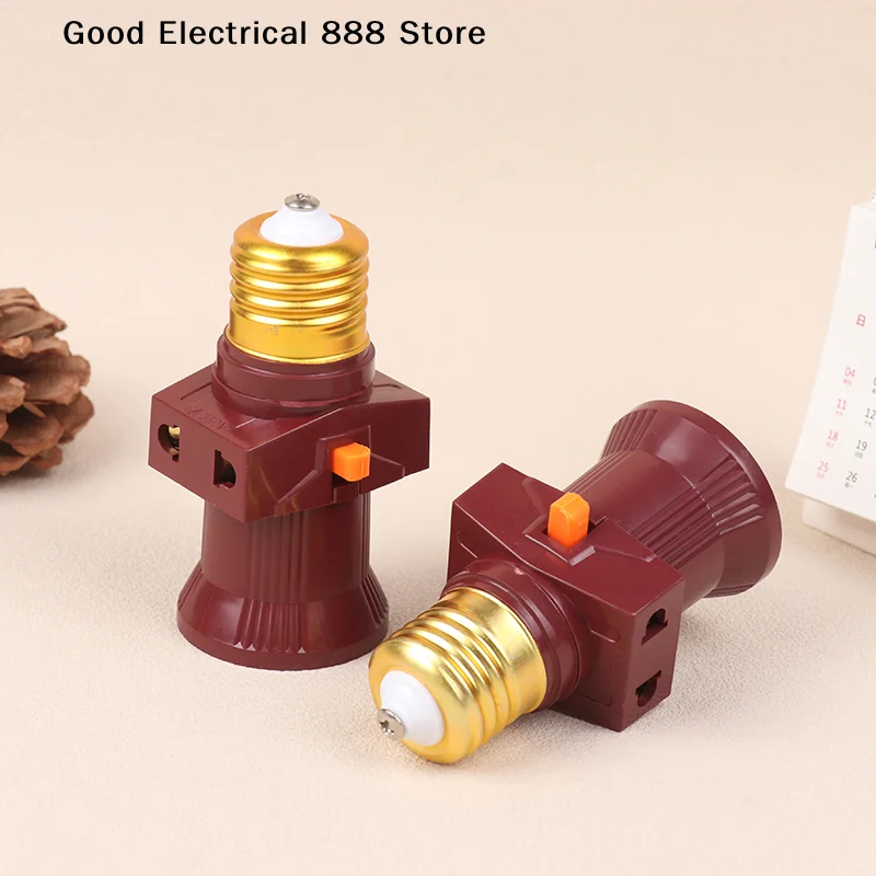 【G】1Pc E27 With Switch Socket Double Screw Multi-purpose Socket Switch Lamp Holder Plug Socket Lamp Base Lighting Accessories