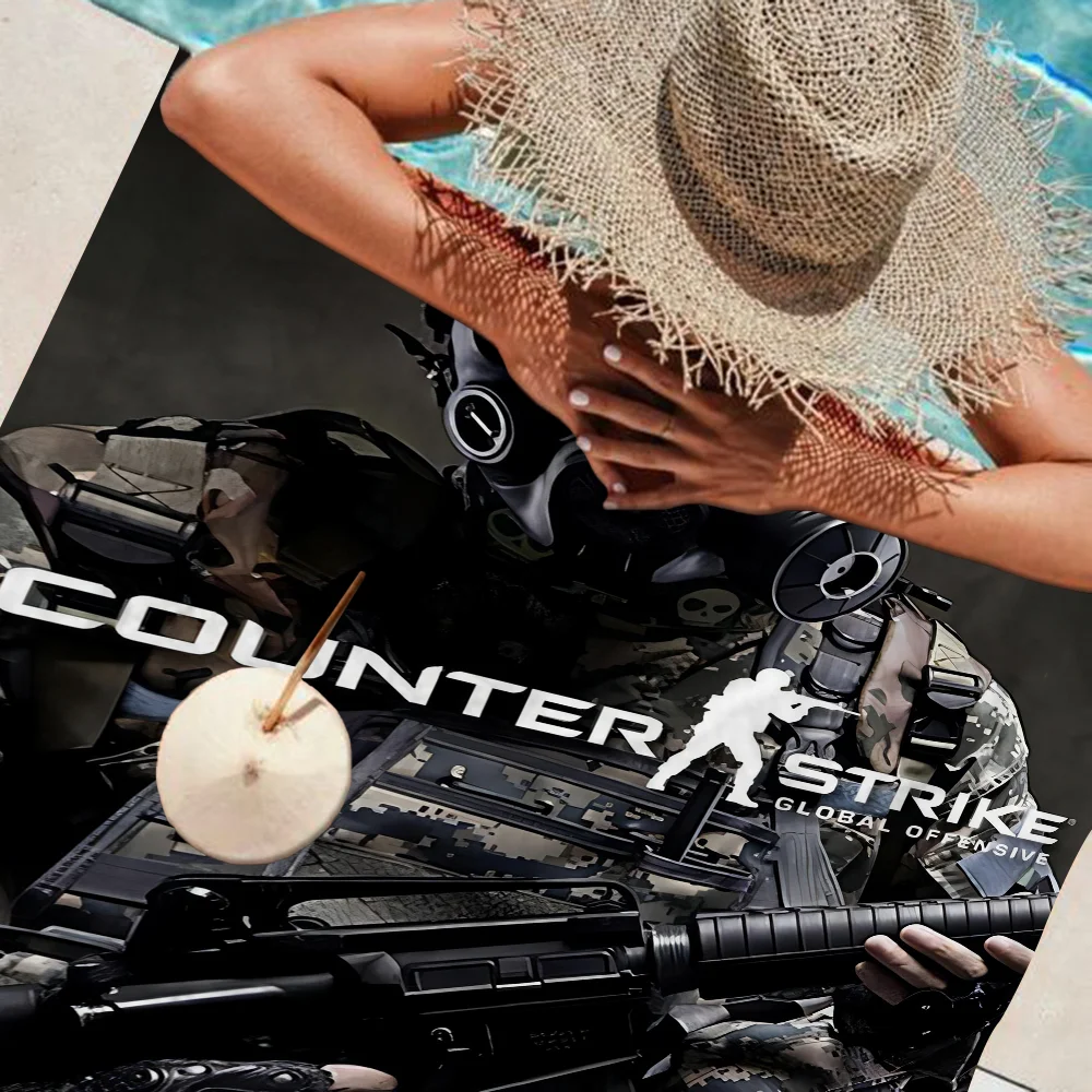 Counter-Strike CS 2 Microfiber Blanket Quick Drying Beach Towels Oversized Printing Super Absorbent Pool Towel Blanket