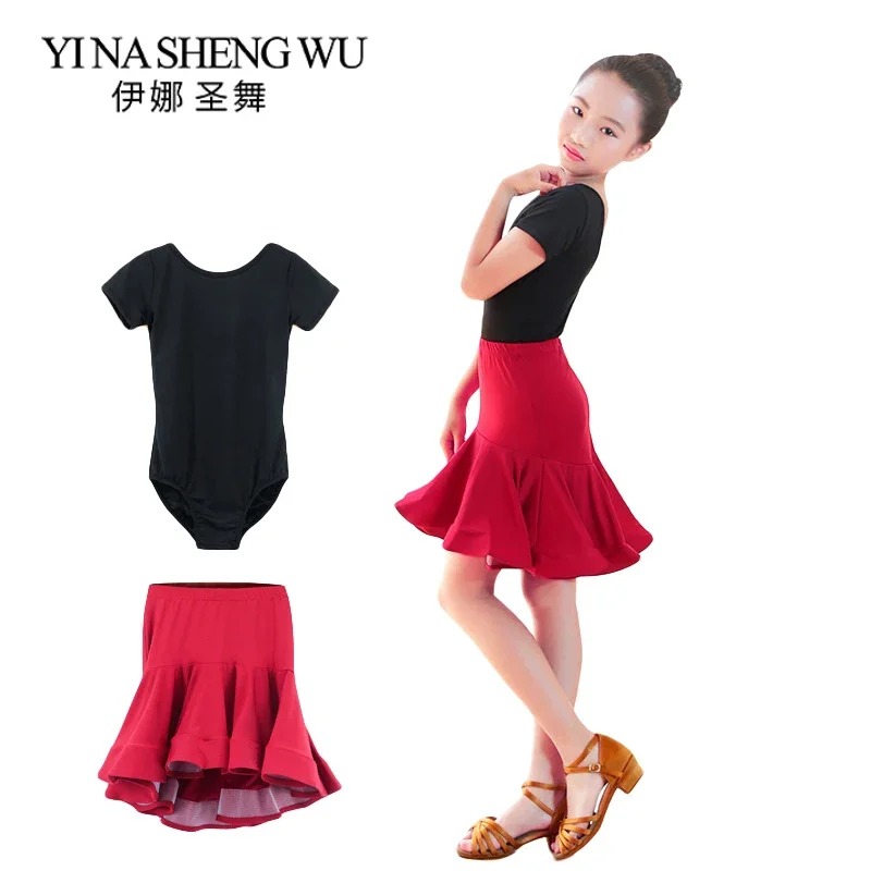 

Детская одежда для латинских танцев, платье для бальных танцев, костюм для латинских танцев для девочек, топ + юбка, костюмы для латинских танцев, комплект из 2 предметов