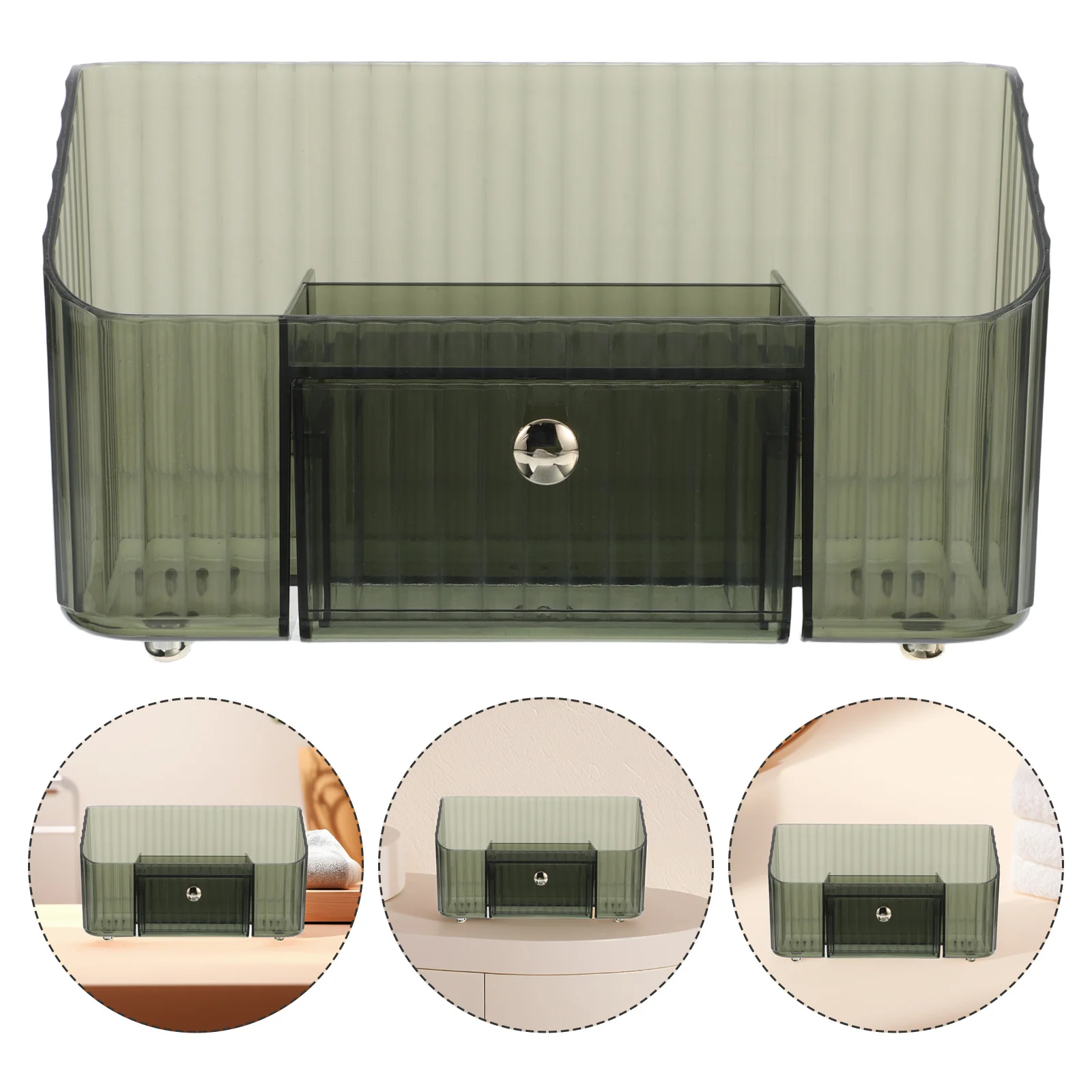 

Vanity Organizer with Drawers Stackable Makeup Storage Box Clear Organizer for Countertop Bathroom Jewelry Display