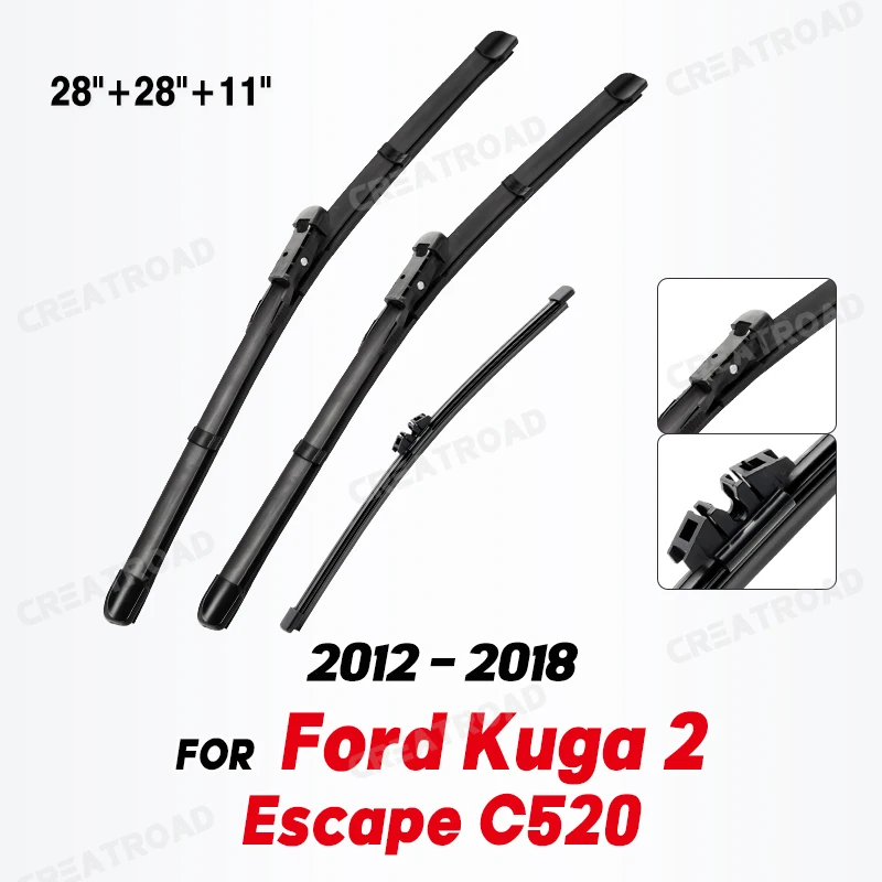 

Wiper LHD Front & Rear Wiper Blades Set For Ford Kuga MK 2 Escape C520 2012 - 2018 Windshield Windscreen Window 28"+28"+11"