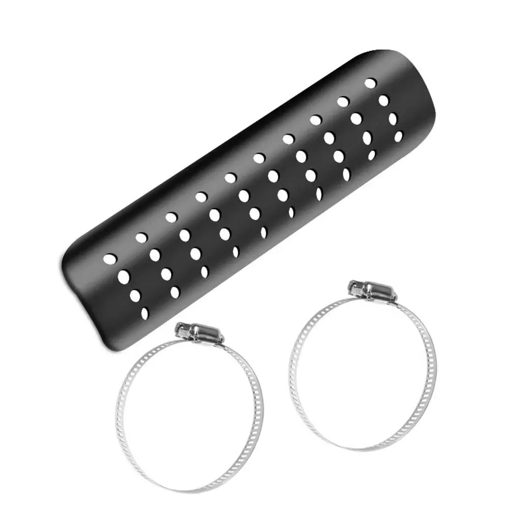 

Motorcycle Heat Shield of Exhaust for Honda KTM Sym Yamaha Kayo Benelli Black/Chrome Anti-Scalding Muffler Protecter Metal Cover