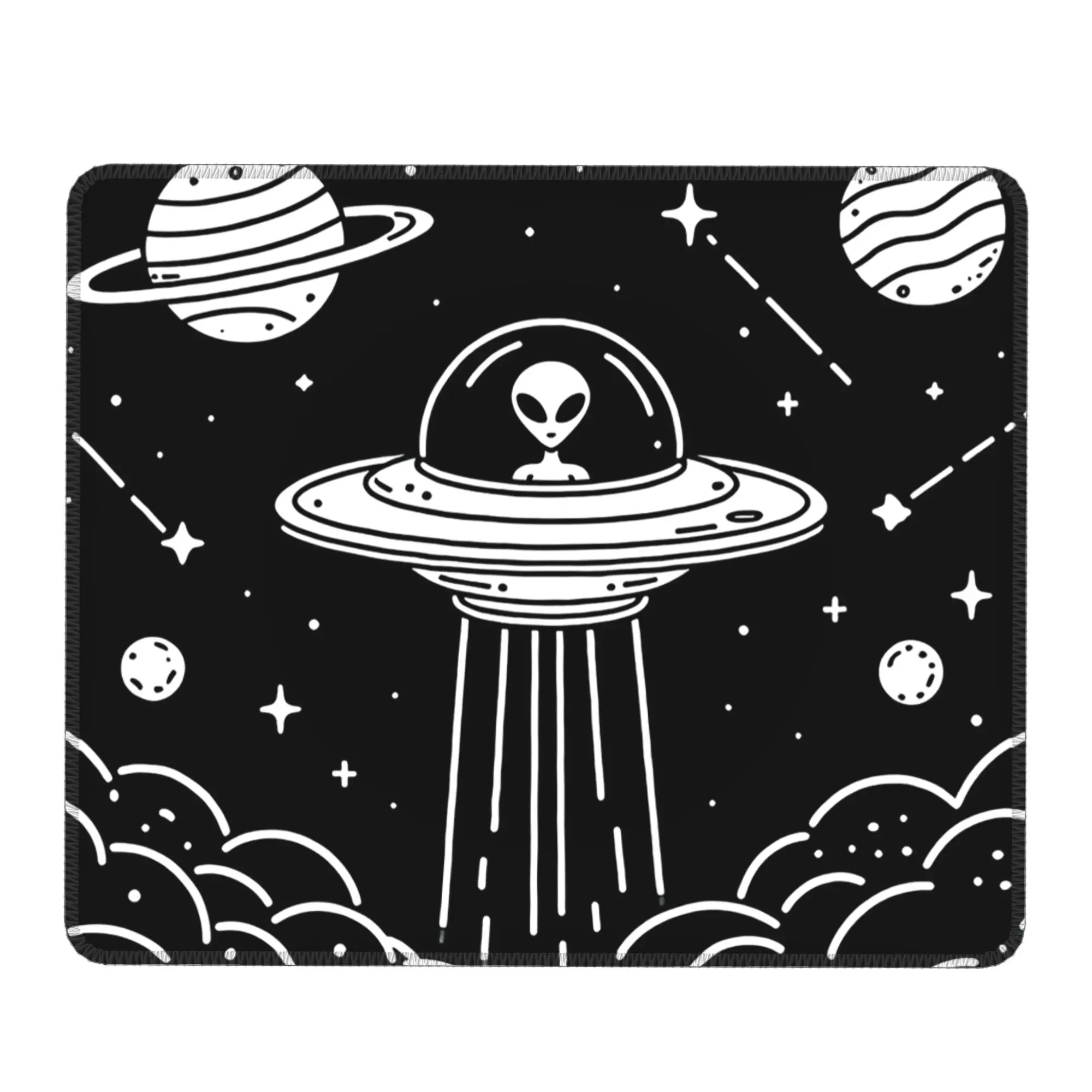 Fantasy UFO And Alien Landscape Mouse Pad Computer Keyboard Mouse Mat Gamer PC Laptop Desk Mat Office Accessories Table Mats