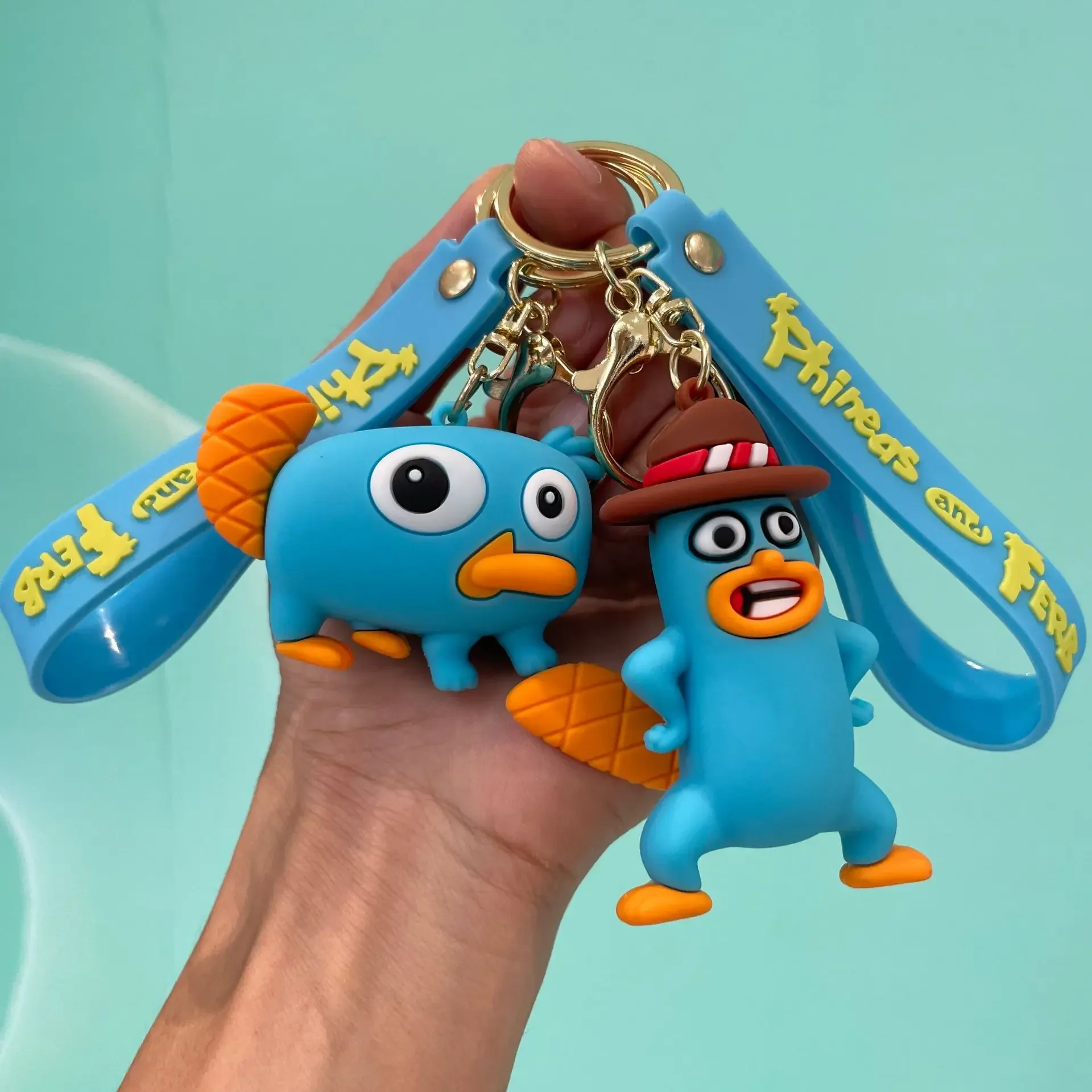 Disney Anime Phineas and Ferb Keychain Cute Phineas Flynn Ferb