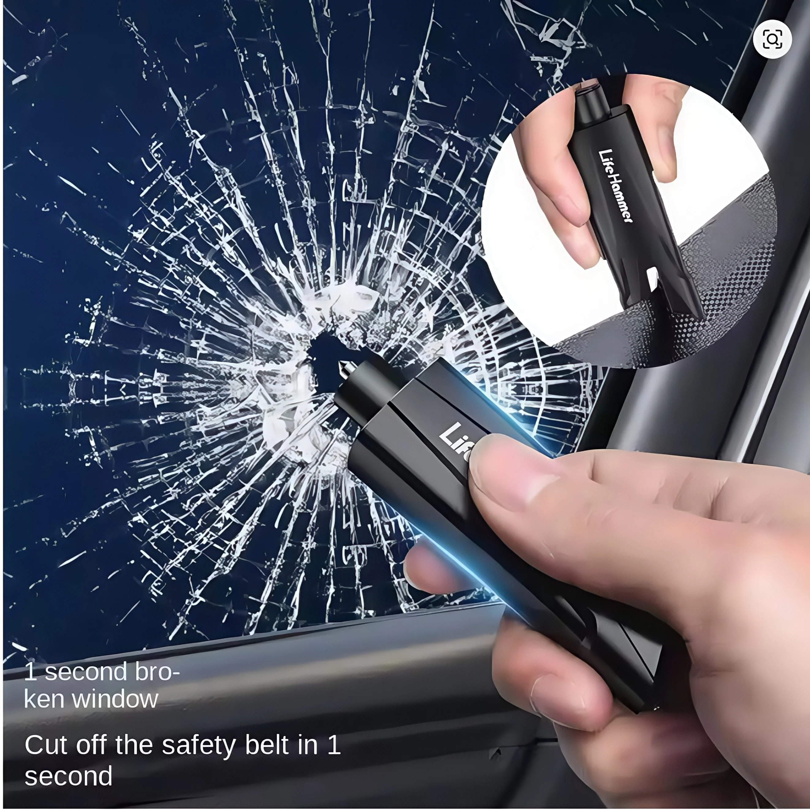 

Автомобильный молоток безопасности, автоматический аварийный стеклянный оконный выключатель, резак для ремней безопасности, спасательный автомобильный аварийный молоток, свисток для выживания