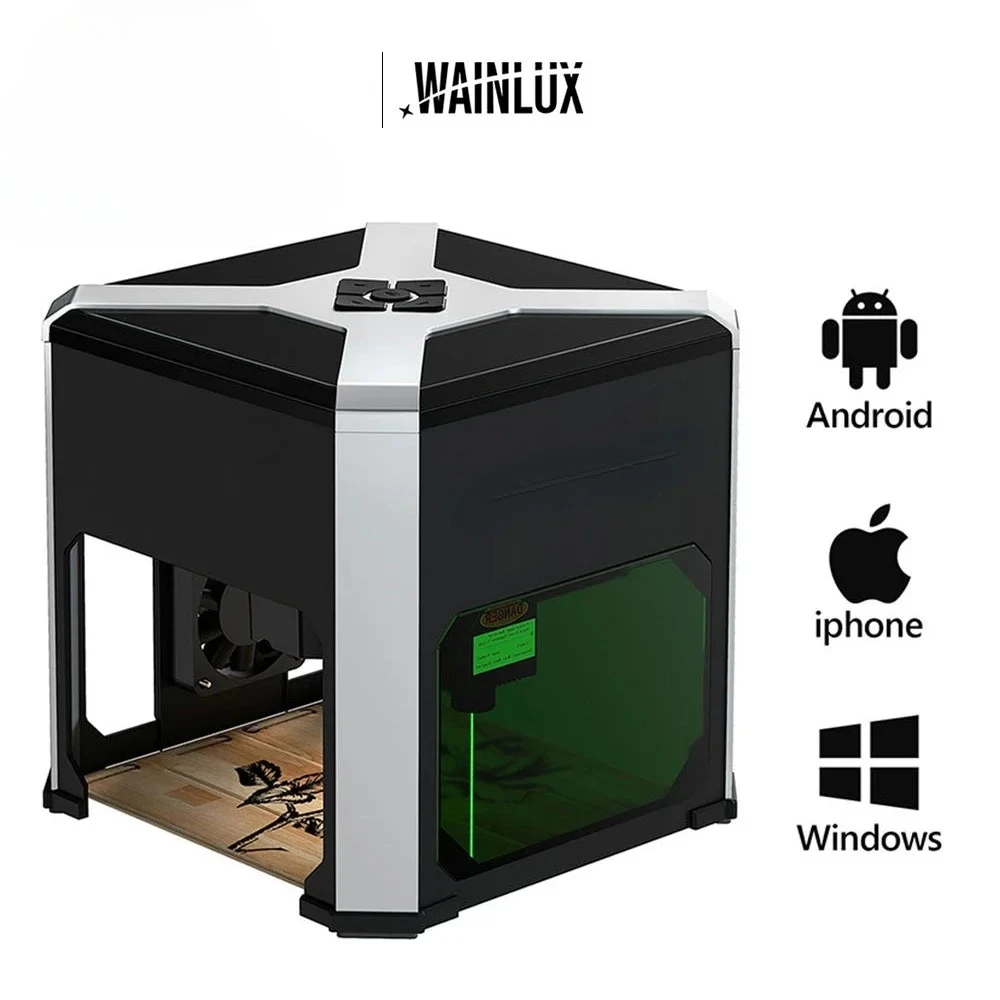 

K6 Mini Laser Engraving Machine 3000mW, Wifi Mark Printer Cutter for Wood Plastic Metal - Portable Desktop CNC Engraver Machine