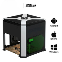 K6 Mini Laser Engraving Machine 3000mW, Wifi Mark Printer Cutter for Wood Plastic Metal - Portable Desktop CNC Engraver Machine