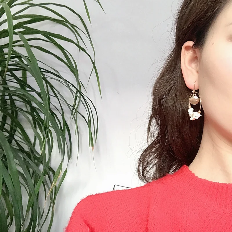 New Vintage Bohemian Starfish Seashell Woman's Earrings Exquisite Fashion Glamour Party Banquet Jewelry Accessories