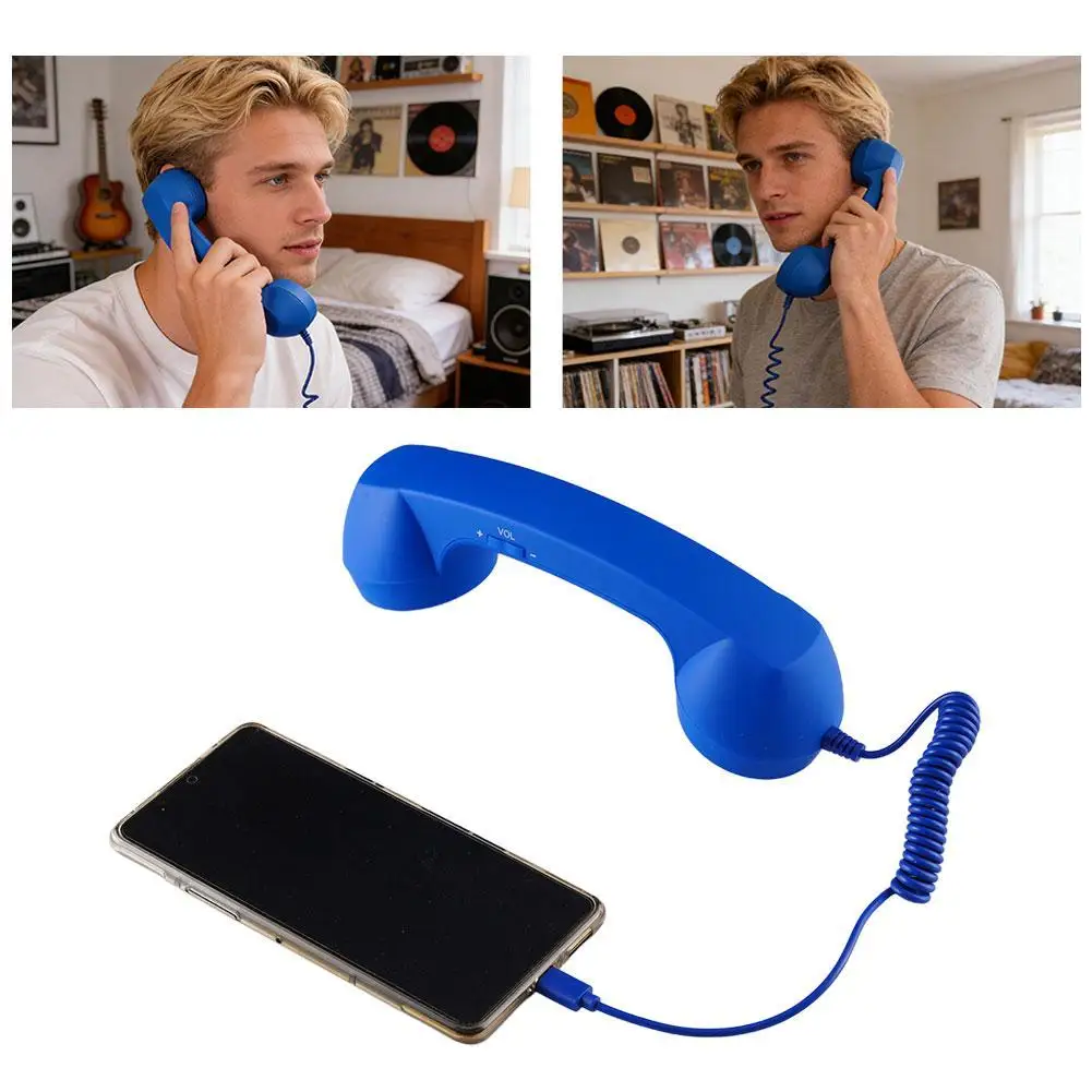 Retro-Style Typ-C Direktanschluss Handy-Ohrhörer Kopfhörer 3,5mm C-Port Headset für Vintage-Telefone – Detail 18
