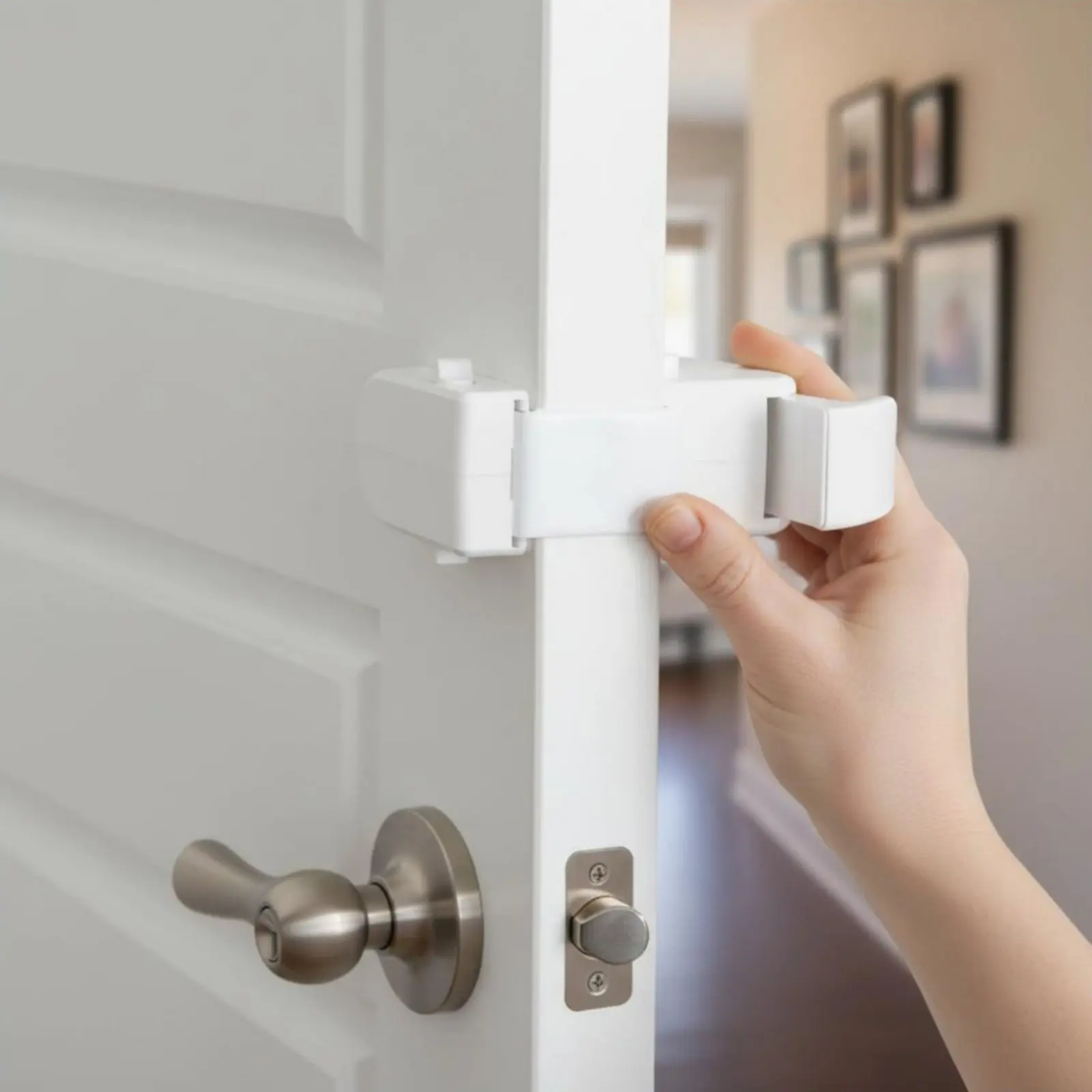 

Childproof Door Lock Babyproof Baby Safety Door Lock Finger Pinch Guard Easy to Install No Damage for Babies, Nursery, Bedroom