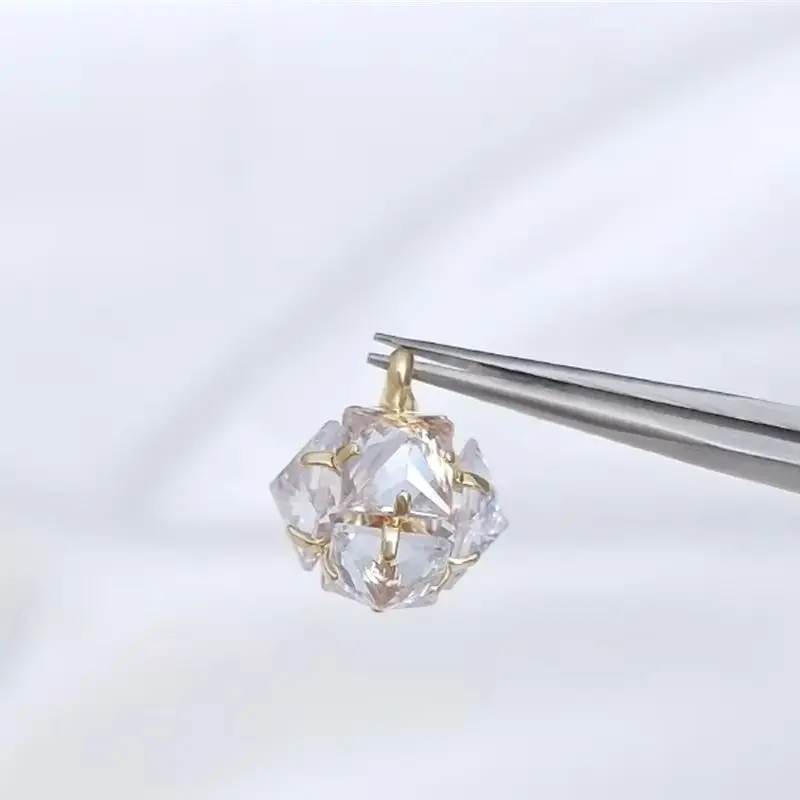 

New diamond ball pendant 14K gold color set zircon ball pendant DIY flash zirconium ball pendant ornaments