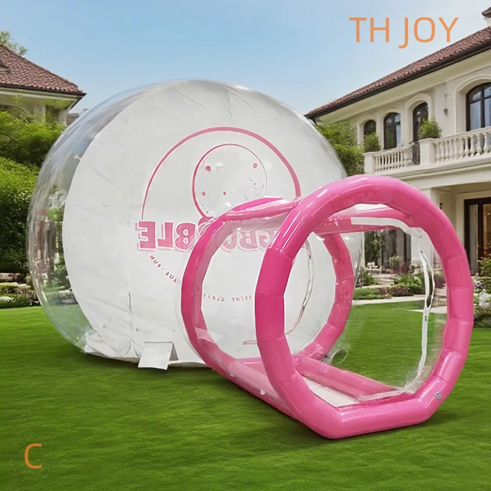 fast air ship to door,big Inflatable bubble house Human Size clear tent inflatable snow globe with tunnel for Christmas