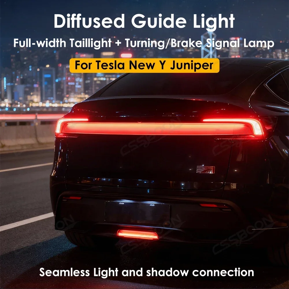 Reflective Safety Navigation Light for Tesla Model Y Juniper 2025 Night Warning Guide Light Turning Brake Lamp Accessory