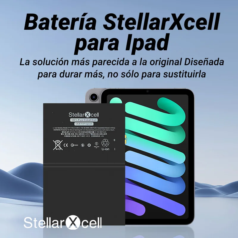 Batería de tableta StellarXcell para iPad 2 3 4 5 6 7 8 9 10, iPad Air 1 2 3 4 5, iPad mini 2 3 4 5 6, iPad Pro 9.7 10.5 11 12.9 5