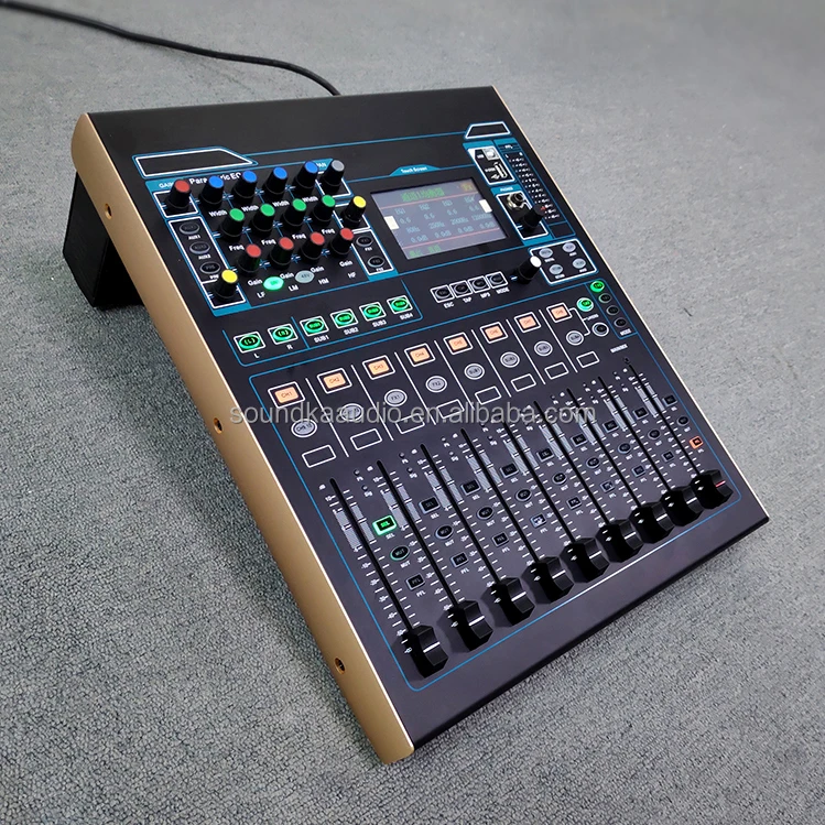 Professional  V16 Audio Video Lighting Touch Screen Backlit Display 16-Channel 4-Band EQ Analog Digital Mixer