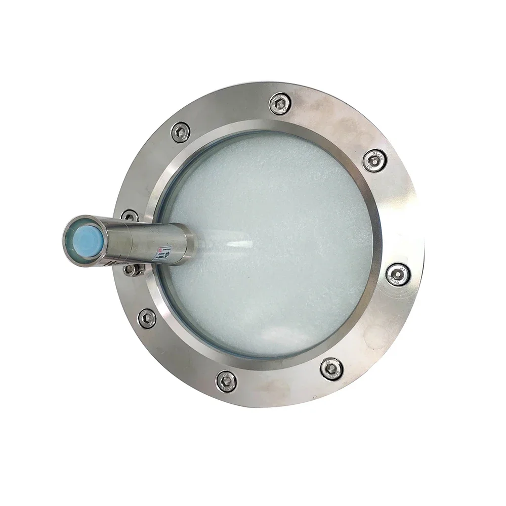 SS304 round DN100 Sanitary Stainless Steel Sight Glass with LED Light Flange Type for Pressure Vessels