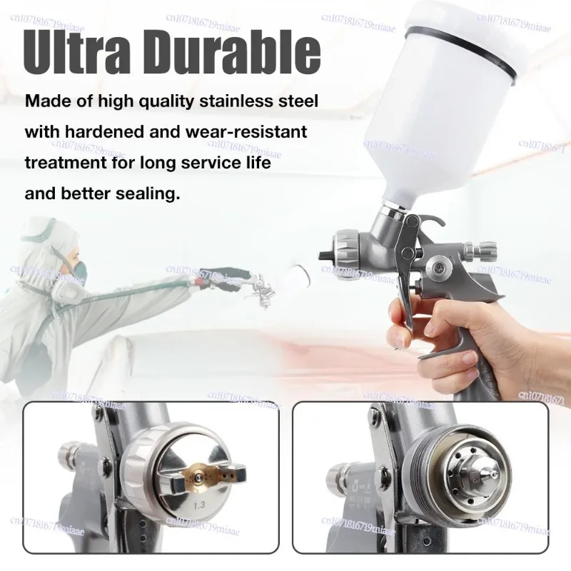 1.3Mm Grey Paint Spray Gun Pneumatic Paint Spray Gun High Atomization Upper Pot Pneumatic Sheet Metal Topcoat