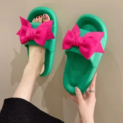 Women's Shoes 2024 Open Toe Women's Slippers Hot Sale Light Slippers Women Bow Tie Round Toe Flat with Soft Bottom Shoes Female