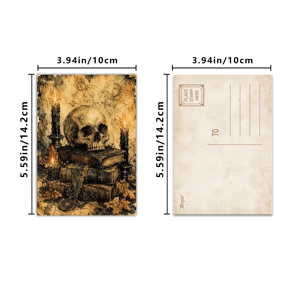 32pcs, vintage distressed Halloween postcards,wall stickers,mailing cards,greeting cards,DIY postcards, commemorative postcards,
